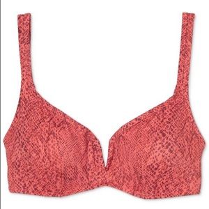 NWT Women’s snake skin v-wire bikini top